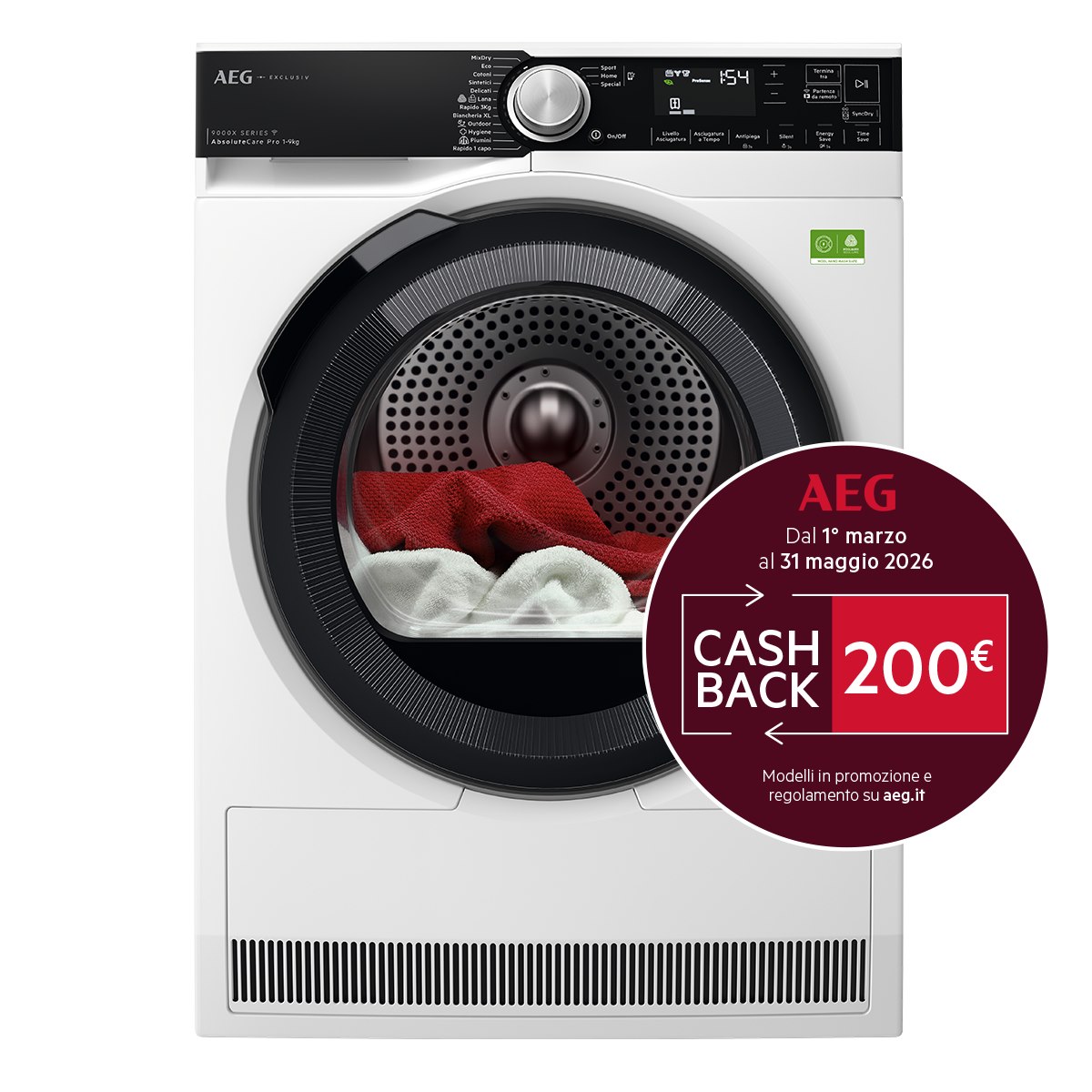AEG XTR9HBGA9YA Asciugatrice 9kg A Inverter WiFi Pompa Calore - immagine 2