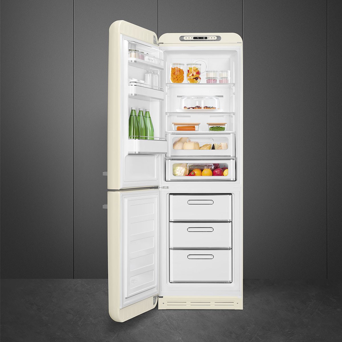 SMEG FAB32LCR6 Frigorifero Combinato No-Frost 331L Crema Anni '50 - immagine 4