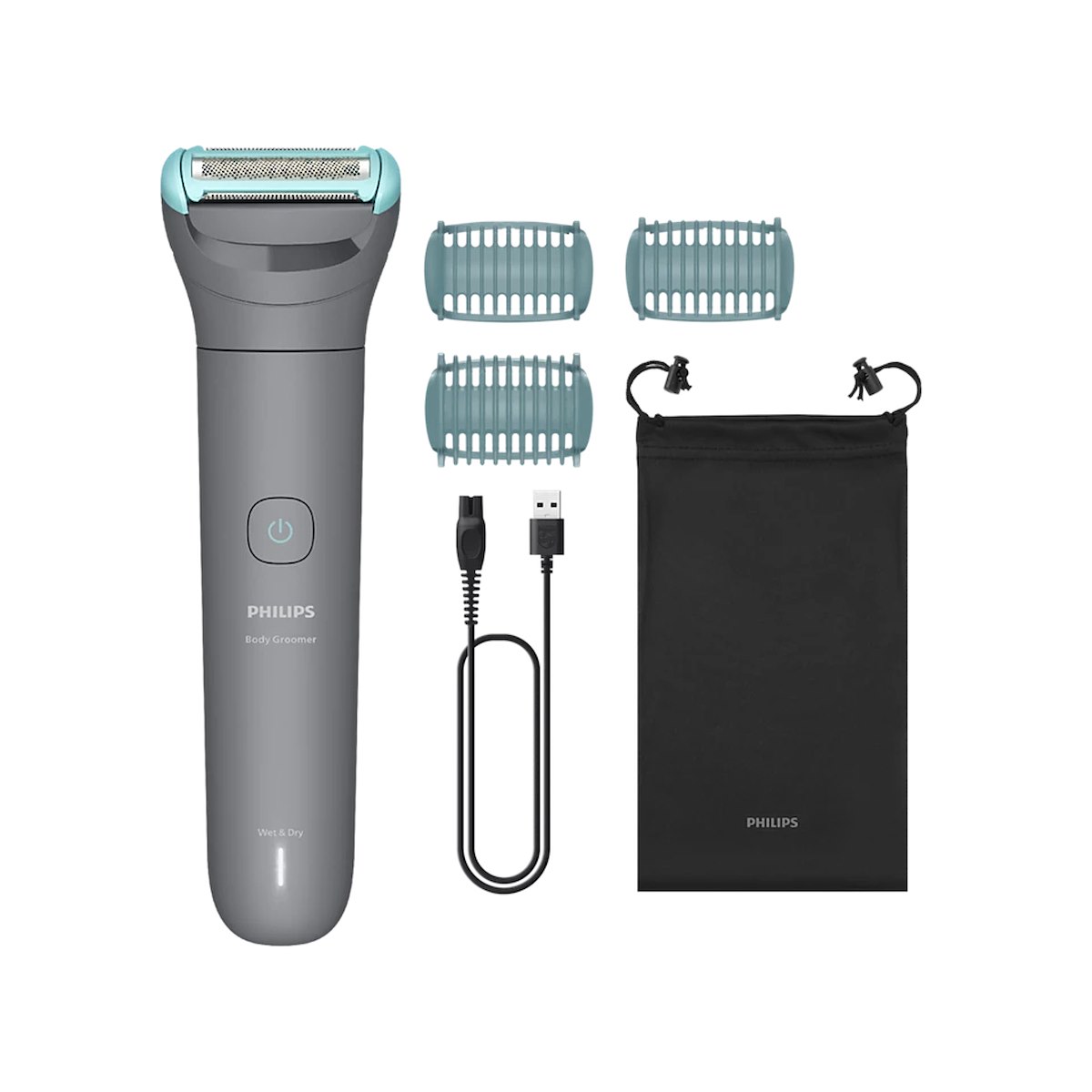 PHILIPS BG3485 Depilatore Ricaricabile USB-A Wet&Dry 80min 2 Pettini Grigio - immagine 2
