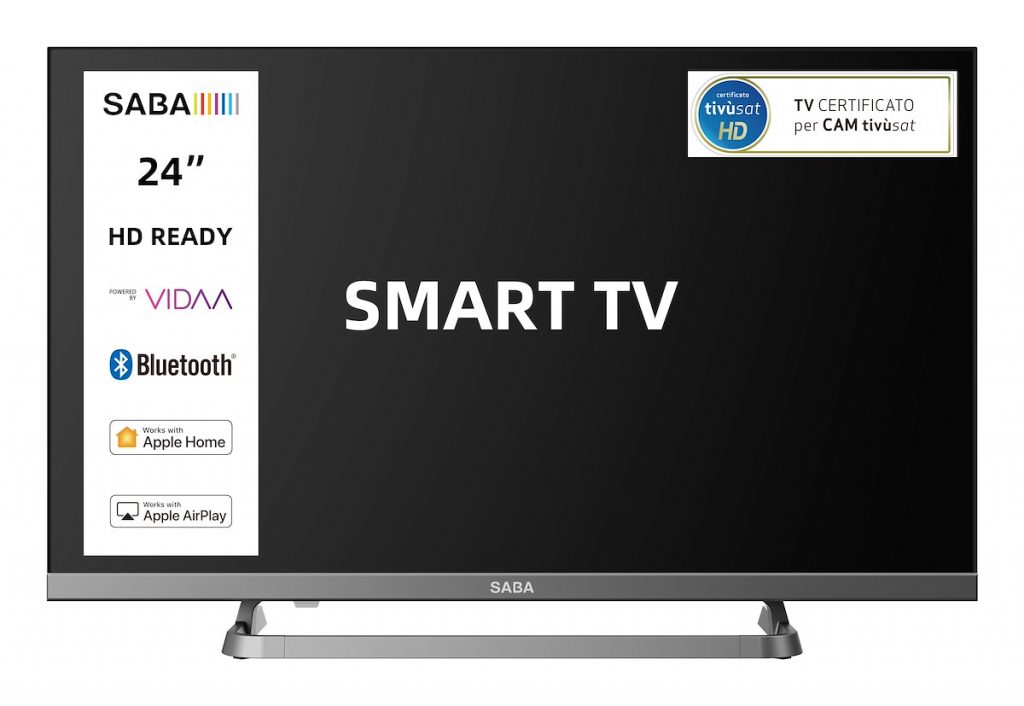 Saba SA24S89VDA Smart TV LED 24 Pollici HD Vidaa TV Tivusat DVBT2 S2