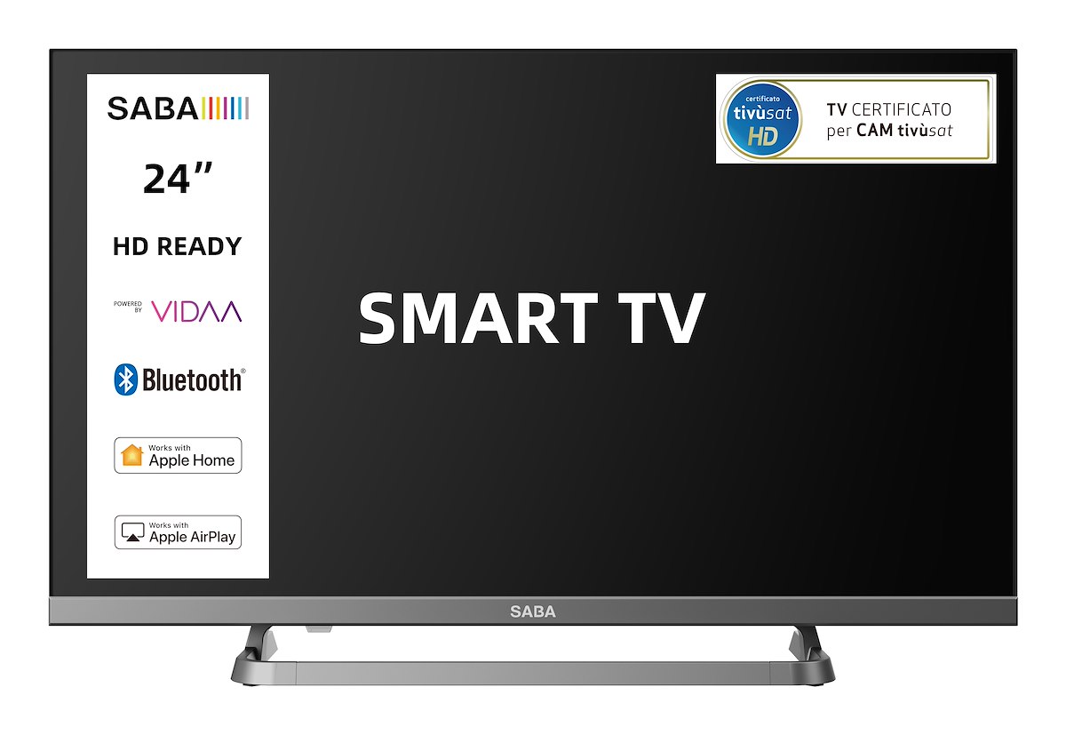Saba SA24S89VDA Smart TV LED 24 Pollici HD Vidaa TV Tivusat DVBT2 S2