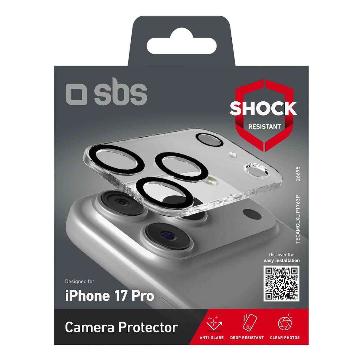 SBS TECAMGLXLIP1763P Pellicola Full Camera Glass iPhone 17 Pro - immagine 2