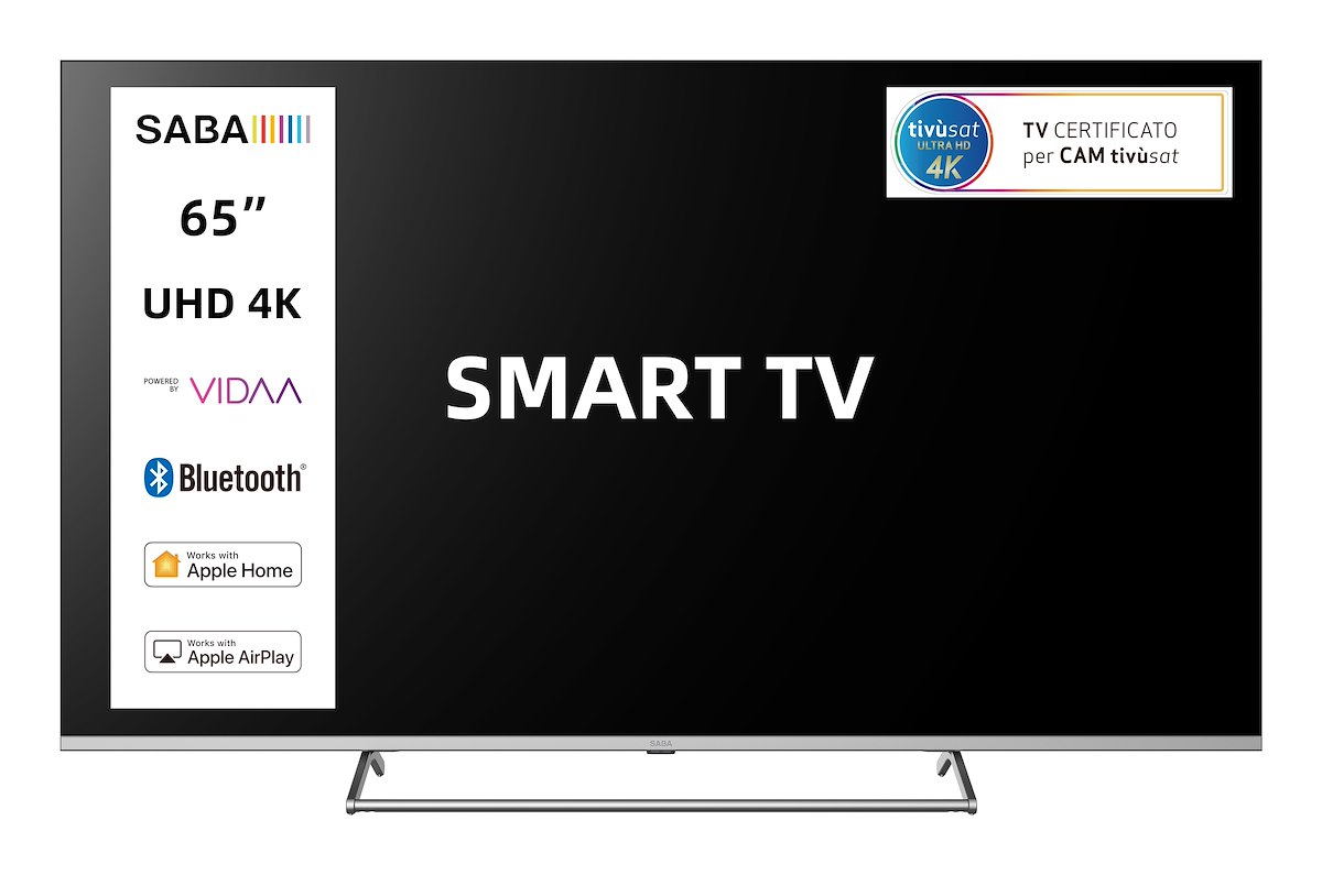 SABA SA65KN9VDA Smart TV LED 65" 4K UHD DVBT2-S2 VIDAA Tivùsat