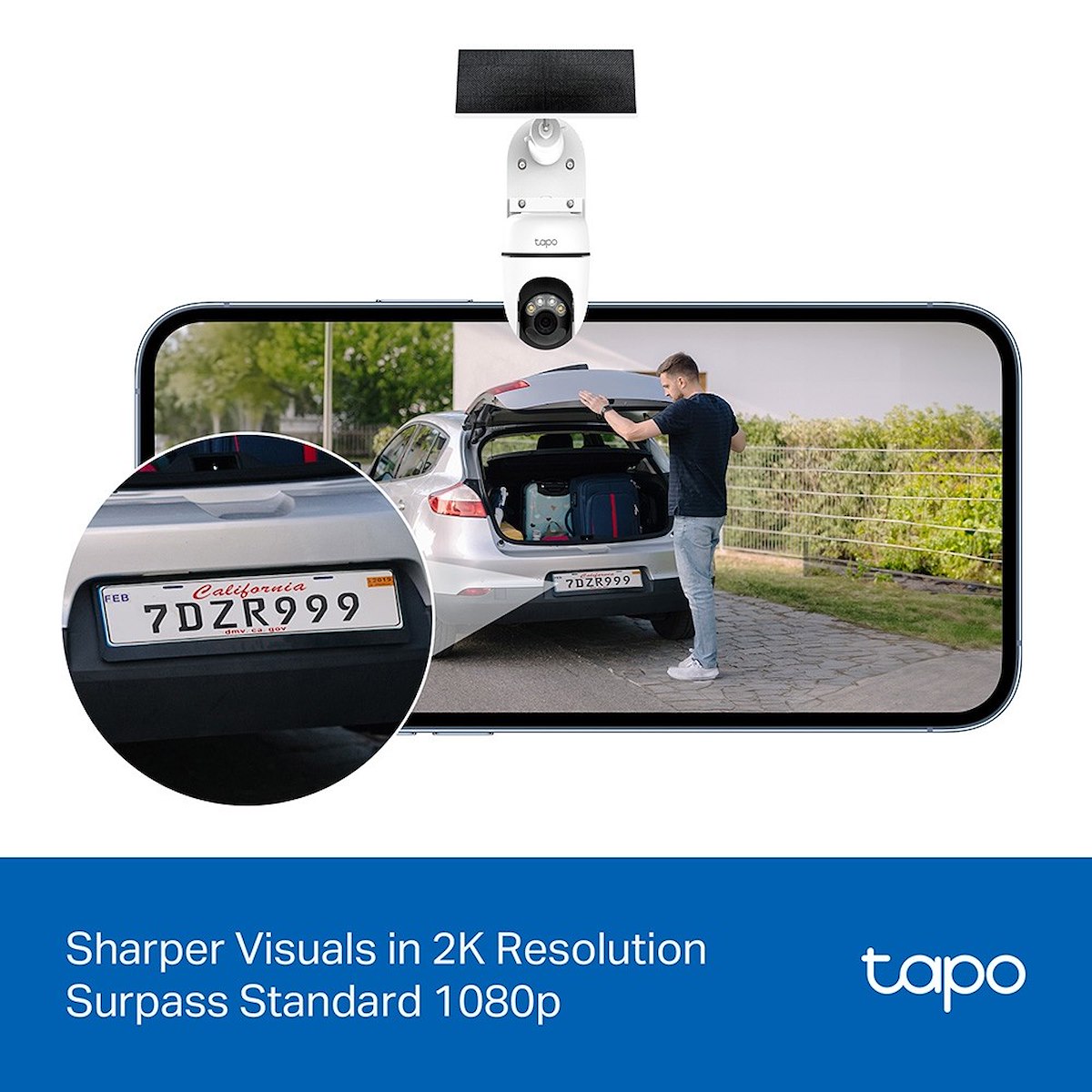 Tapo TC90KIT IP Cam Esterno 2K 3MP WiFi Pan-Tilt con Pannello Solare - immagine 5