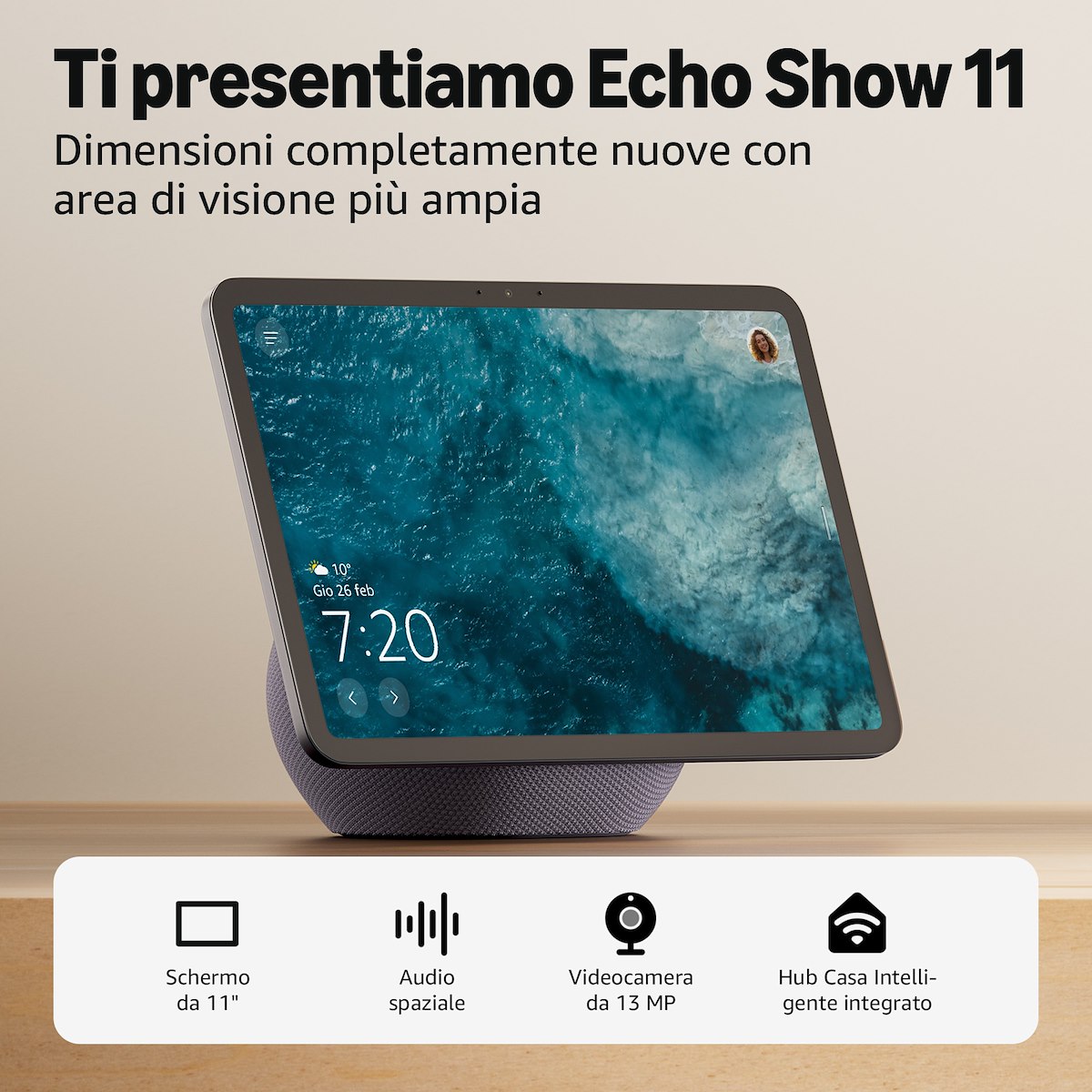 ECHO ECHOSHOW112025GRAPHITE Altoparlante Smart - immagine 2