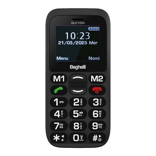 BEGHELLI 9143 Cellulare Senior Tasto Sos Display 1 77 Pollici Slv10n Eco