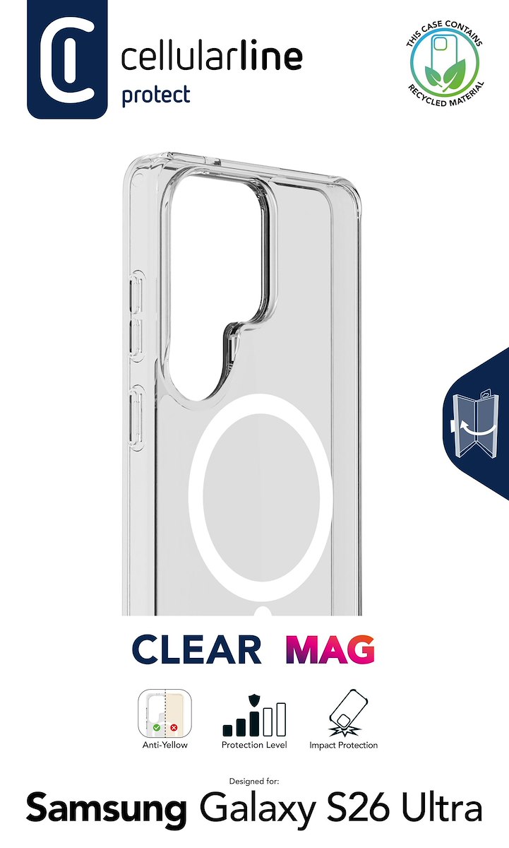 CELLULAR LINE CLEARMAGALS26UT Custodia Clear Mag Trasparente - immagine 2