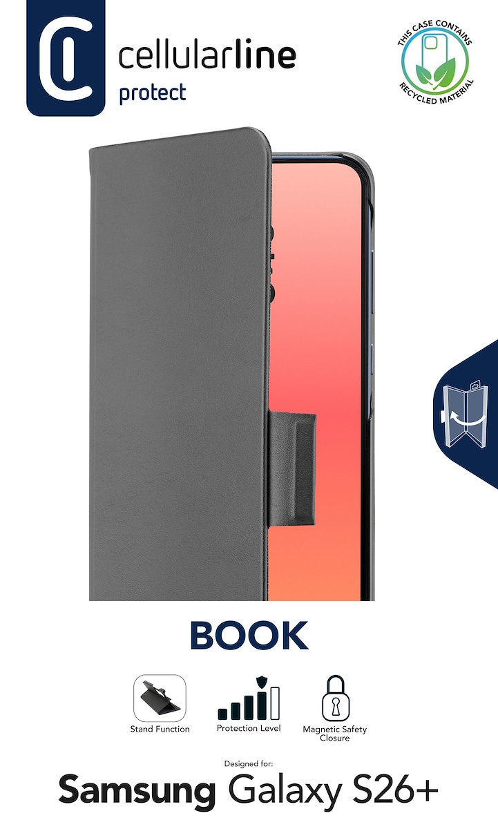 CELLULAR LINE BOOK3GALS26PLK Custodia a libro M2, nera - immagine 2