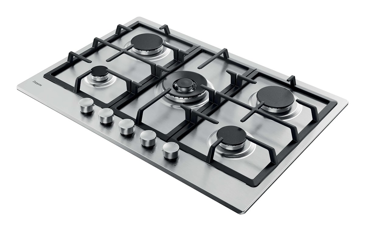ZOPPAS EZPG755GXH - Piano cottura gas 75cm 5 fuochi grigio ghisa - immagine 3