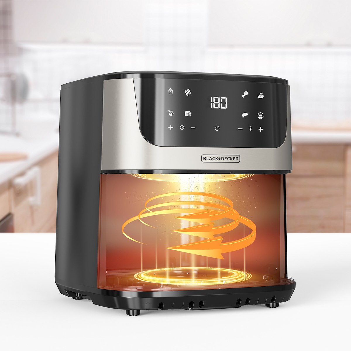 BLACK+DECKER BXAF8000E Friggitrice ad Aria, 8 Litri - immagine 2