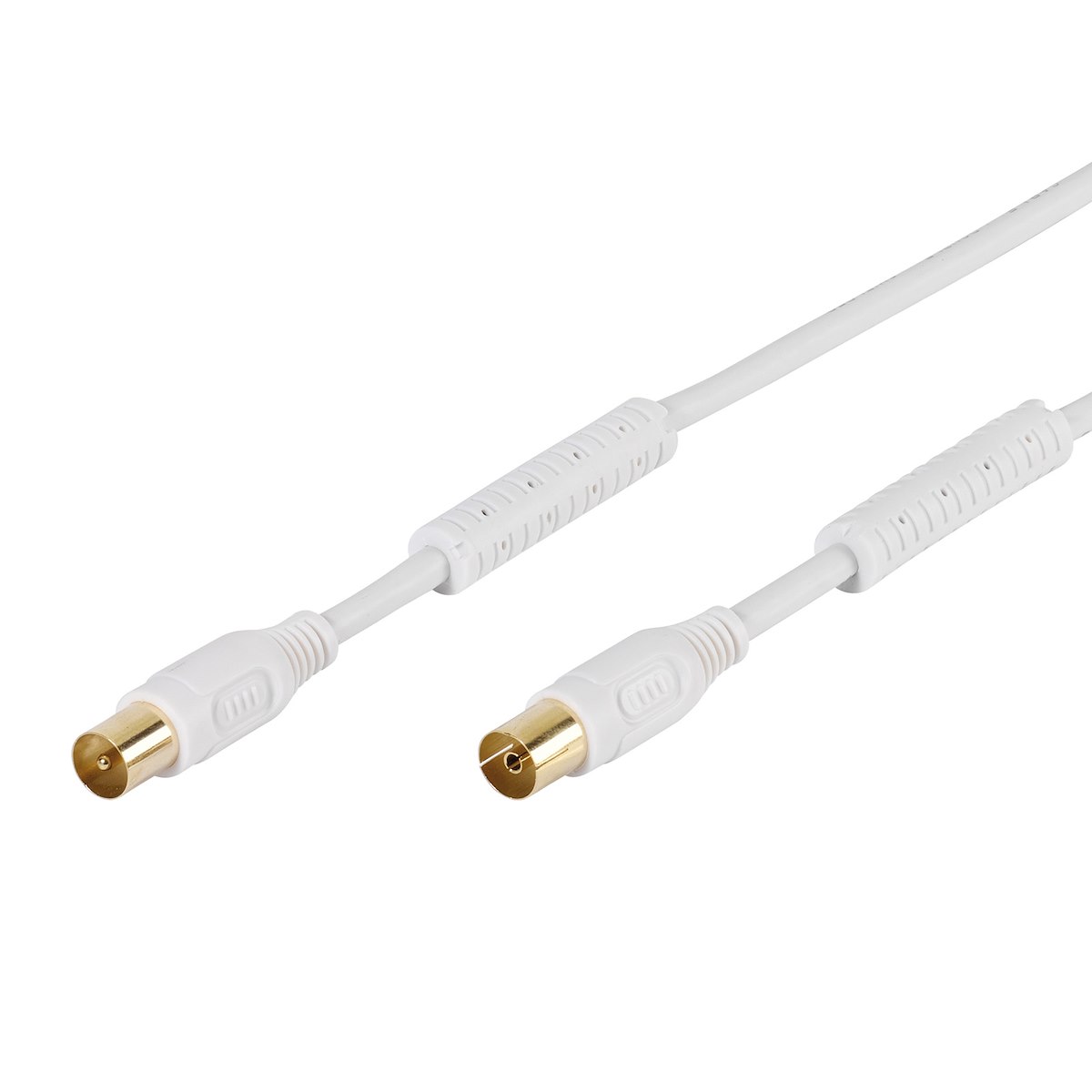VIVANCO VVAN100FEDBGW Cavo antenna M-F 10m 100dB, bianco, oro - immagine 2