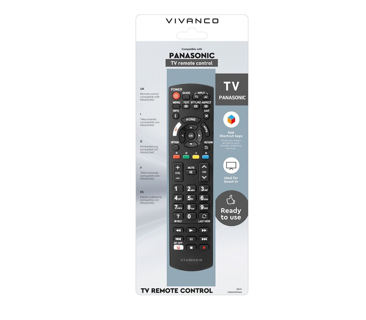 VIVANCO VVREMOTEPANA Telecomando Panasonic Smart TV 57 tasti - immagine 2
