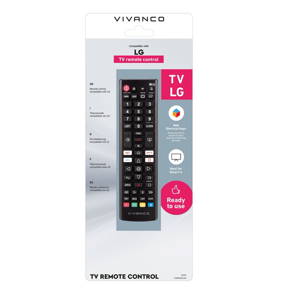 VIVANCO VVREMOTELGK Telecomando LG Smart TV 57 Tasti - immagine 2