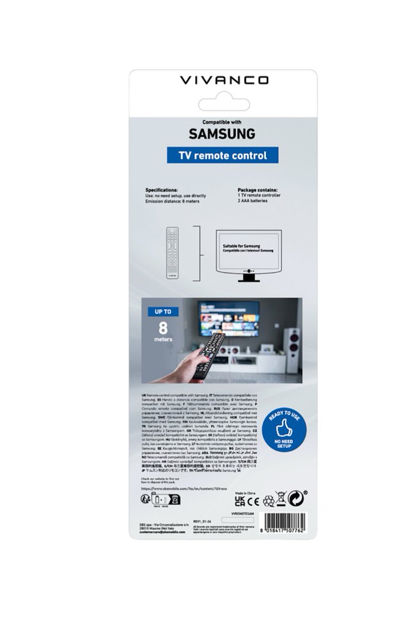 VIVANCO VVREMOTESAM Telecomando Smart TV Samsung 57 tasti - immagine 3