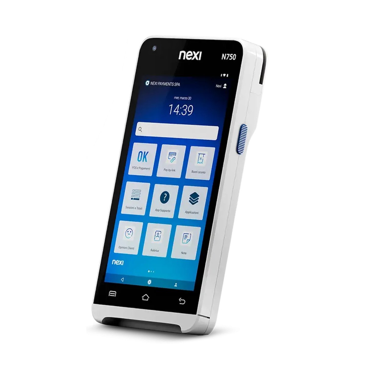NEXI SMARTPOSMINIWHITE POS Portatile Lettore Carte Wifi 4G Cassa Fiscale