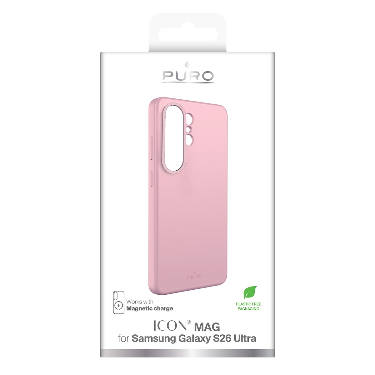 PURO PUSGS26UICONMAGROSE Cover Silicone Icon Mag con Magneti Integrati per M3 Rosa - immagine 2