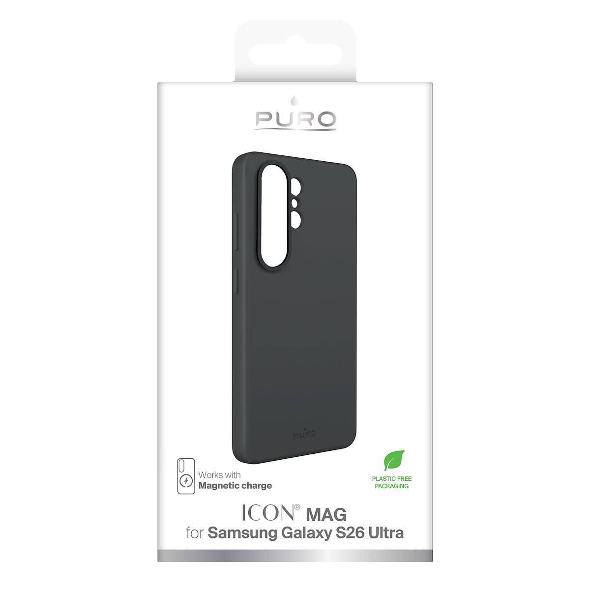 PURO PUSGS26UICONMAGBLK Cover Silicone Icon Mag con Magneti Integrati per M3 Nero - immagine 2