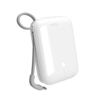PURO PUFCBB100C2USBCWHI Power Bank 10000mAh USB-C+USB-A con cavo USB-C