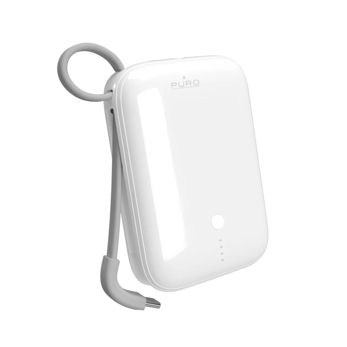 PURO PUFCBB100C2USBCWHI Power Bank 10000mAh USB-C+USB-A con cavo USB-C
