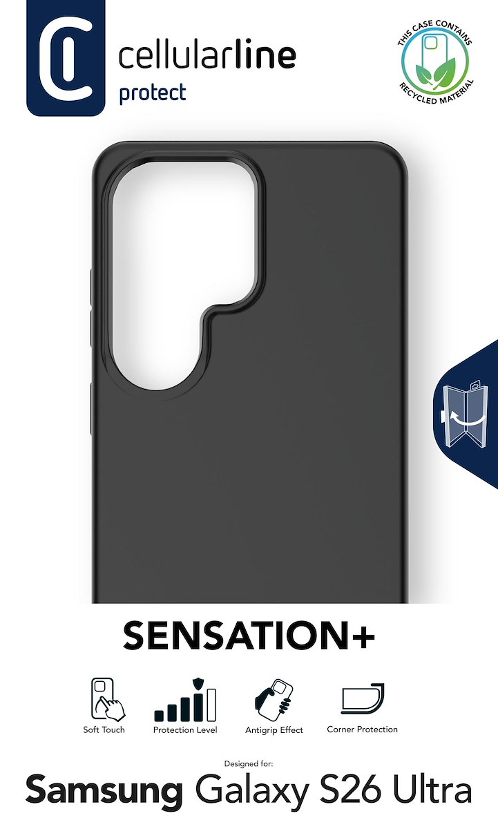CELLULAR LINE SENSPLUSGALS26UK Custodia Sensation+ per M3, Nero - immagine 2