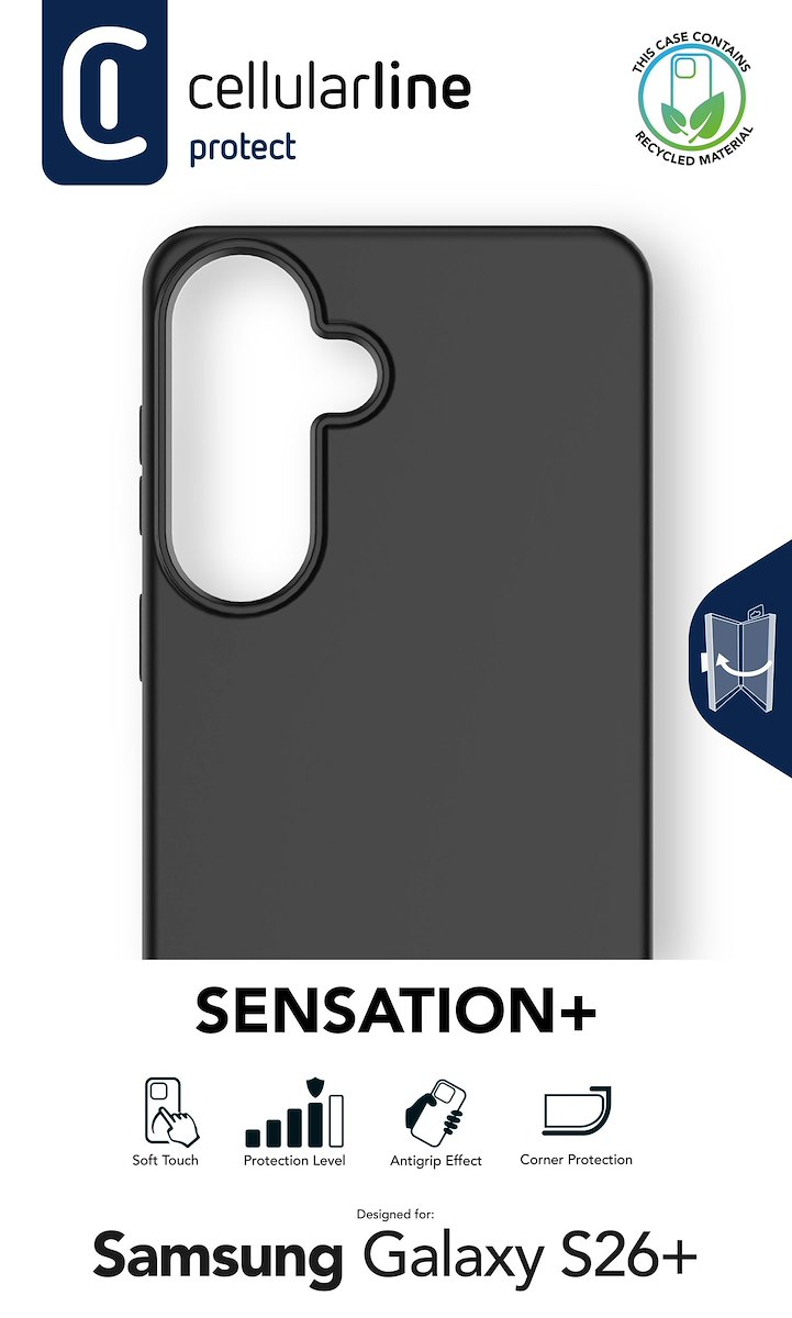 CELLULAR LINE SENSPLUSGALS26PLK Custodia Sensation+ M2, Nero - immagine 2