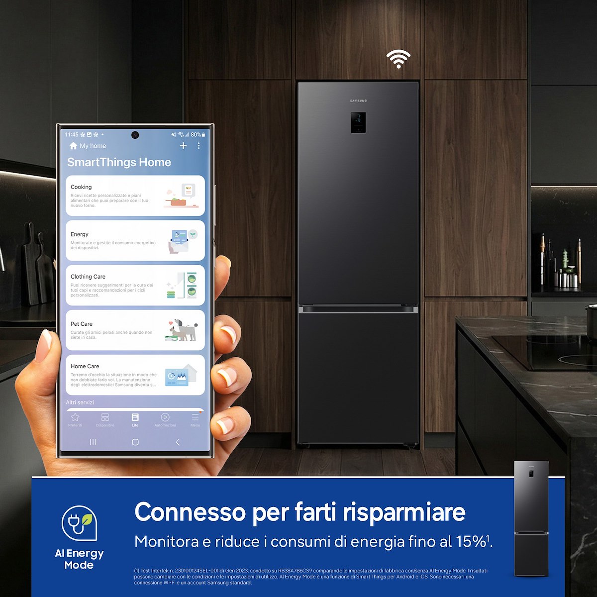 SAMSUNG RB38C776CB1EF Combi NoFrost AI WiFi Antracite - immagine 3