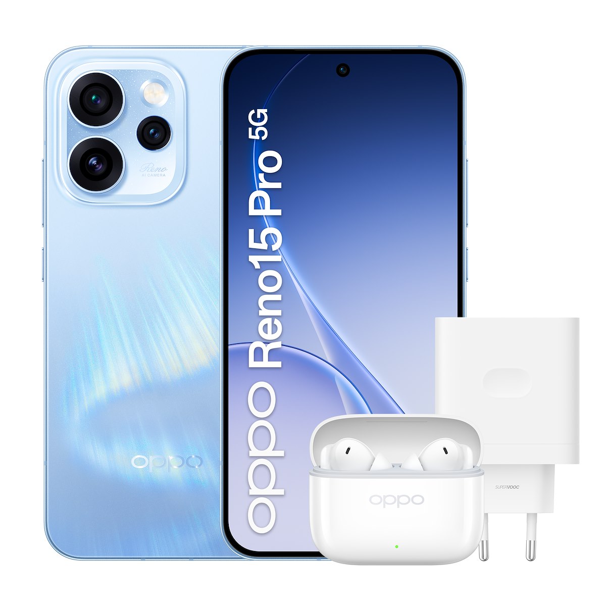 OPPO RENO15PRO5GAURORABLUEBUNDLE 12GB 512GB 5G Blu Caric. 80W Auric.