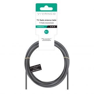 VIVANCO VVANX50MFW Cavo Antenna F-F 5m 75 Ohm Bianco