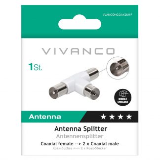 VIVANCO VVANCONCOAX2M1F Adattatore Coassiale 3 Porte F-M-M Bianco