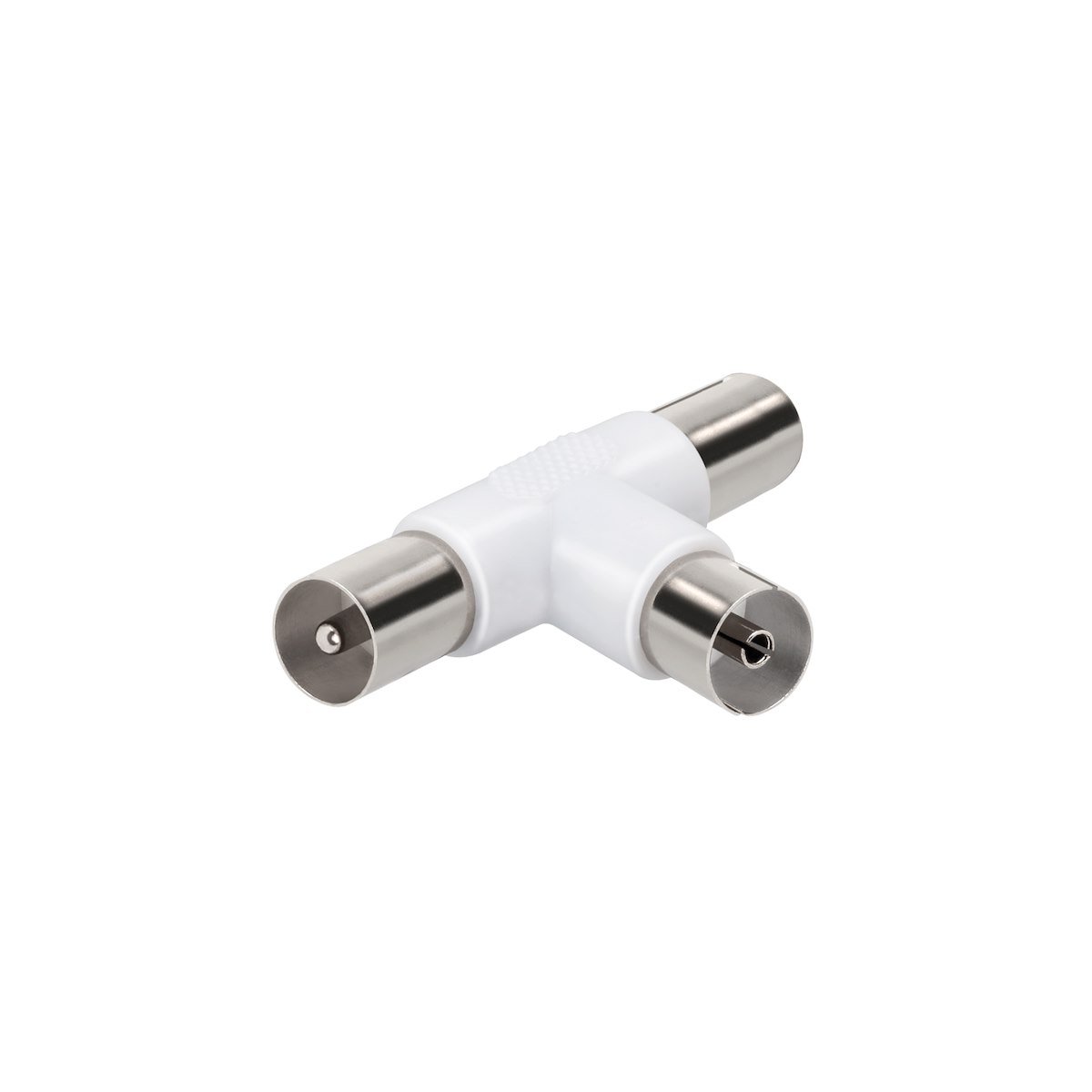 VIVANCO VVANCONCOAX2M1F Adattatore Coassiale 3 Porte F-M-M Bianco - immagine 2