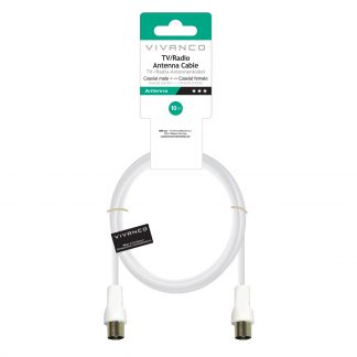 VIVANCO VVANX100MFW Cavo Antenna Coassiale M-F 10m 75 Ohm Bianco