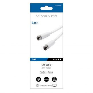 VIVANCO VVSAT30MM90W Cavo antenna F M-M 90dB 3m bianco