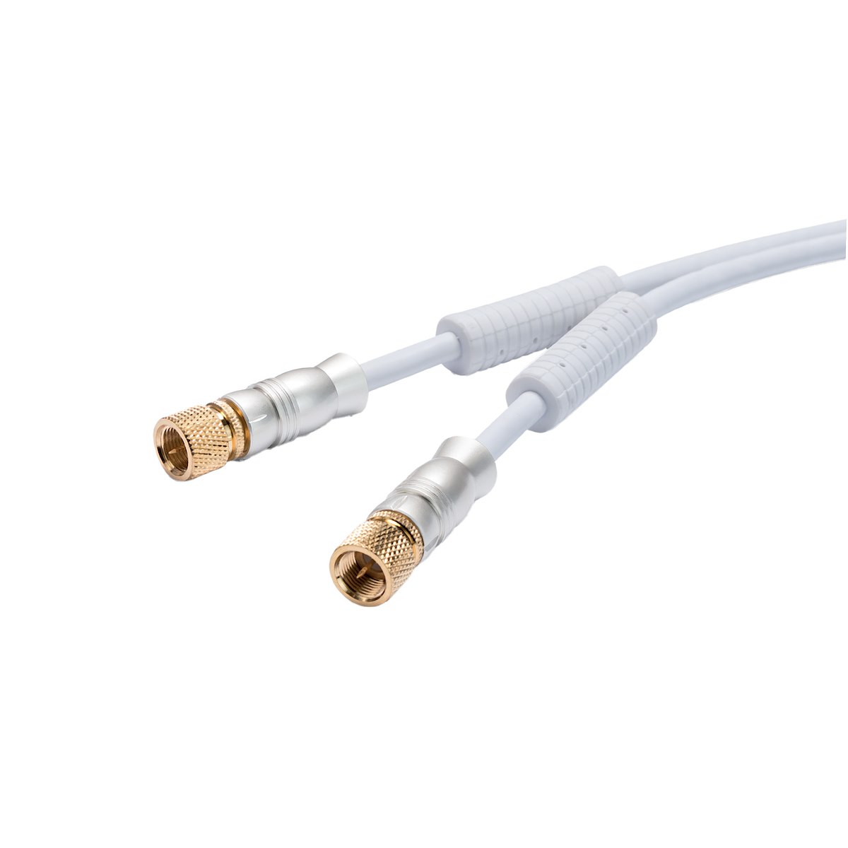 VIVANCO VVSAT50MMFERW Cavo antenna F, 110dB, M-M, oro, 5m, bianco - immagine 2