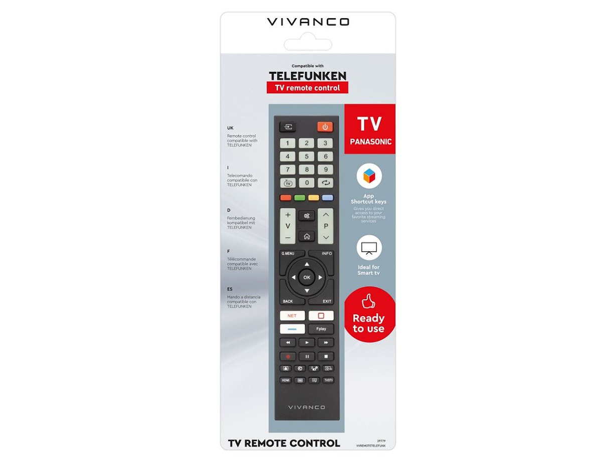 VIVANCO VVREMOTETELEFUNK Telecomando Smart TV Telefunken 57 Tasti - immagine 2