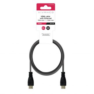 VIVANCO VVVXHDMI25MMK Cavo HDMI 1.4 ARC M-M, 2.5m, 4K-24Hz, Nero