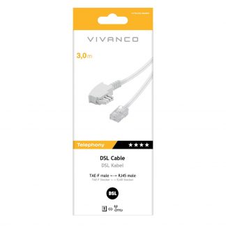VIVANCO VVTELDSL30MMW Cavo TAE-F-RJ45 3m, bianco