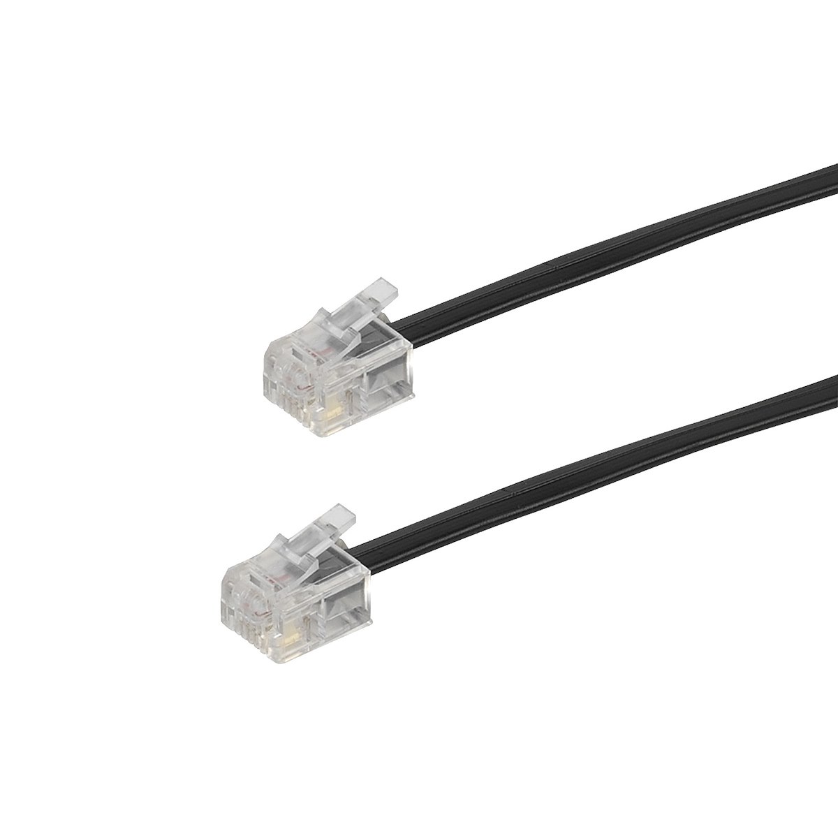 VIVANCO VVTELRJ11100 Cavo Tel RJ11 M-M 10m 6P4C Piatto Nero - immagine 2