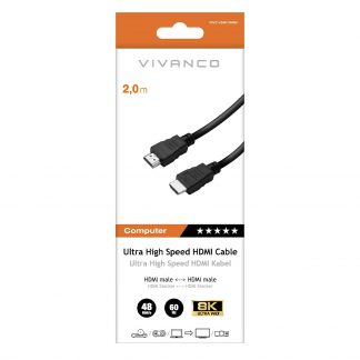 VIVANCO VVV21HDMI20MMK Cavo HDMI 2.1 ARC M-M 2m 8K 60Hz Nero
