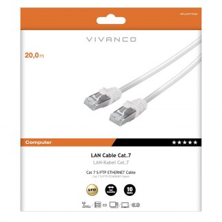 VIVANCO VNITLAN7FTP200K Cavo Ethernet RJ45 M-M 20m Cat 7 Nero