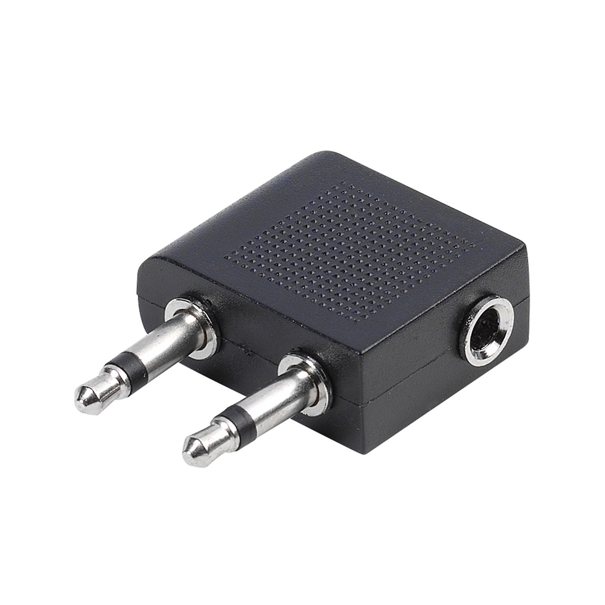 VIVANCO VVAADJAC351F2M90 Adattatore Audio Aereo Jack 3.5mm M-M-F Nero - immagine 2