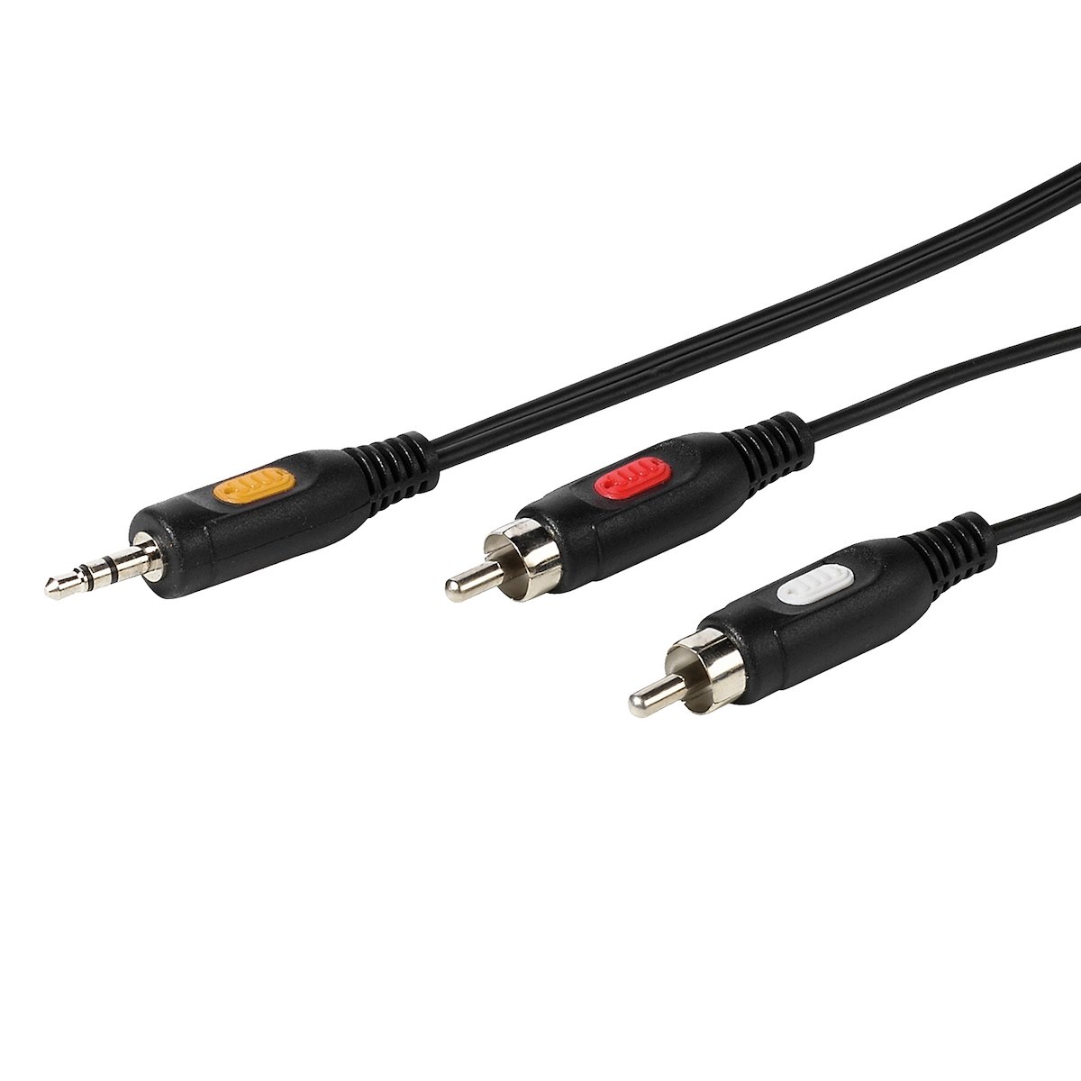 VIVANCO VVAJACK2RCA25MMK Adattatore Audio RCA-Jack 3.5mm M-M 2.5m Nero - immagine 2