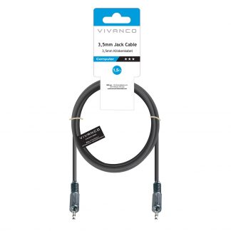 VIVANCO VVAXJACK15MMK Cavo audio jack 3.5mm M-M, 1.5m, nero