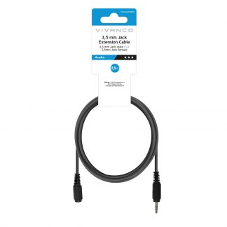 VIVANCO VVAXJACK25MFK Cavo audio jack 3.5mm M-F, 2.5m, nero