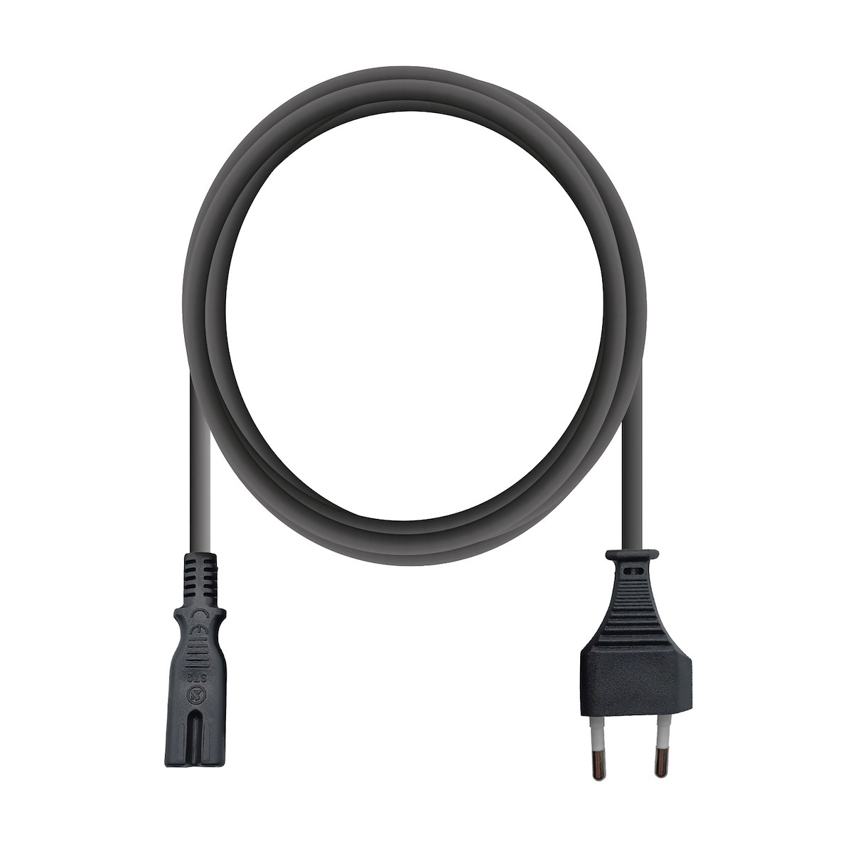 VIVANCO VVITXPOWERIT12 Cavo alimentazione 2 pin, 2m, nero - immagine 2