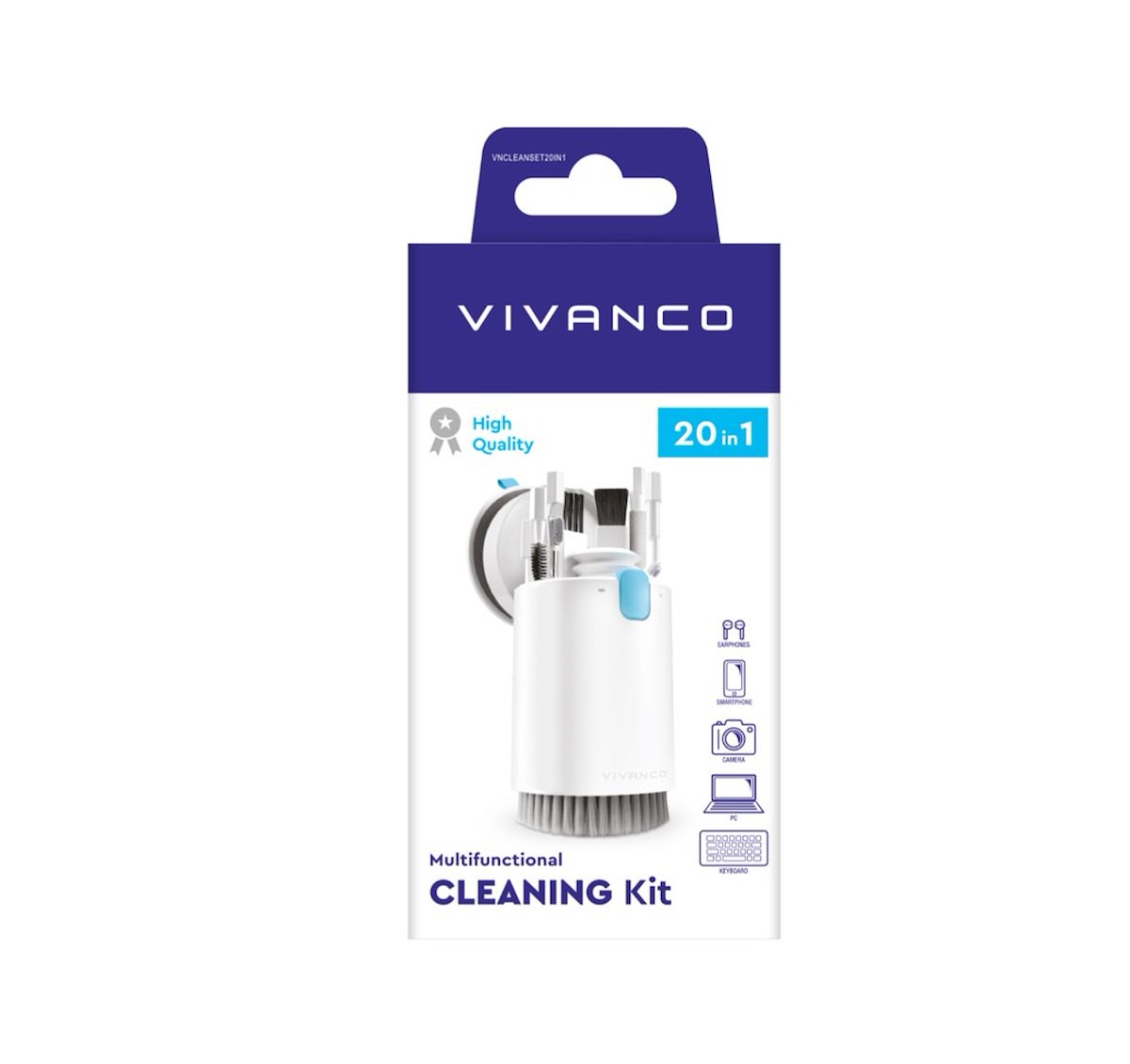 VIVANCO VNCLEANSET20IN1 Kit pulizia 20 pz con panno incluso
