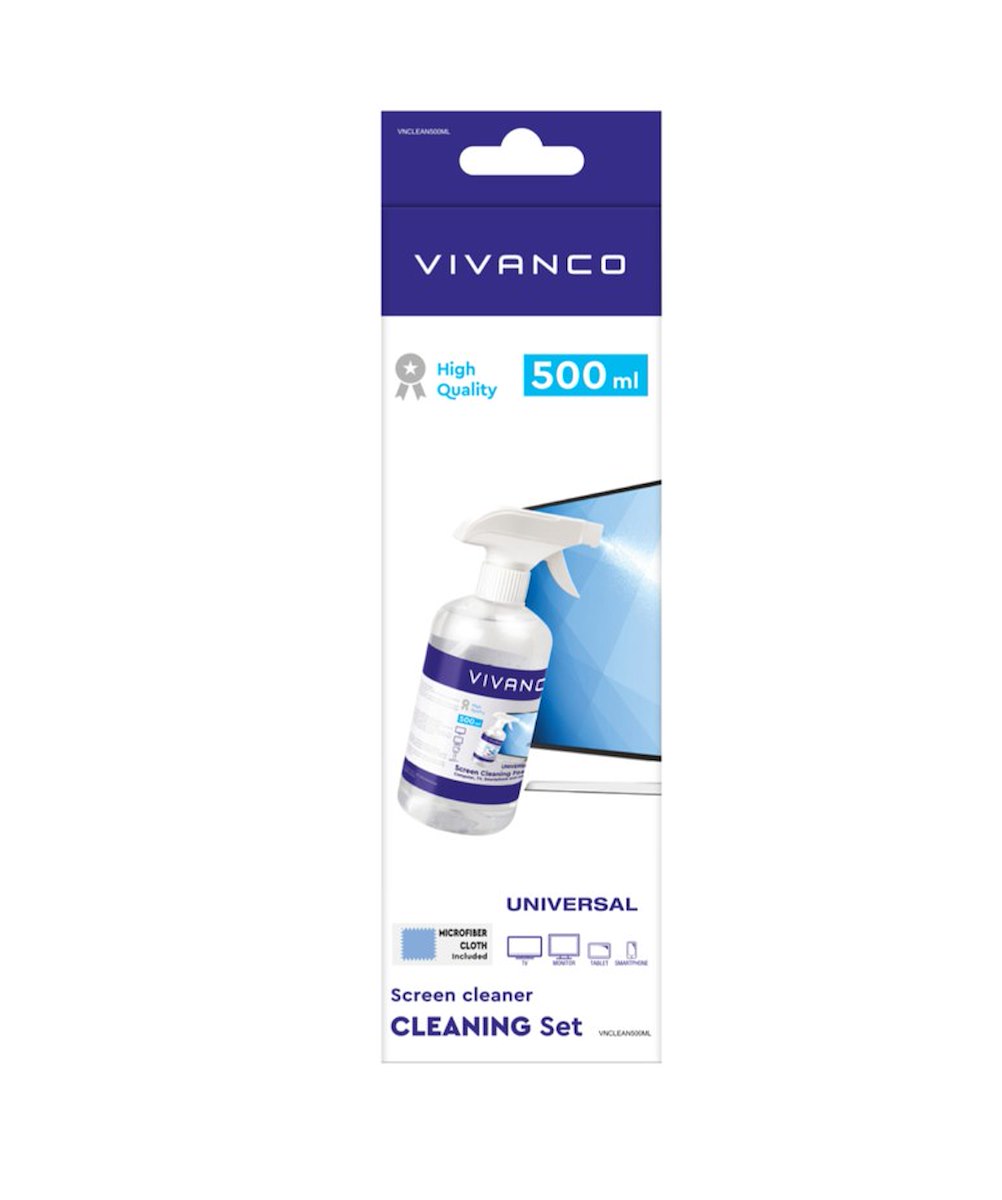 VIVANCO VNCLEAN500ML Detergente 500ml con Panno Microfibra