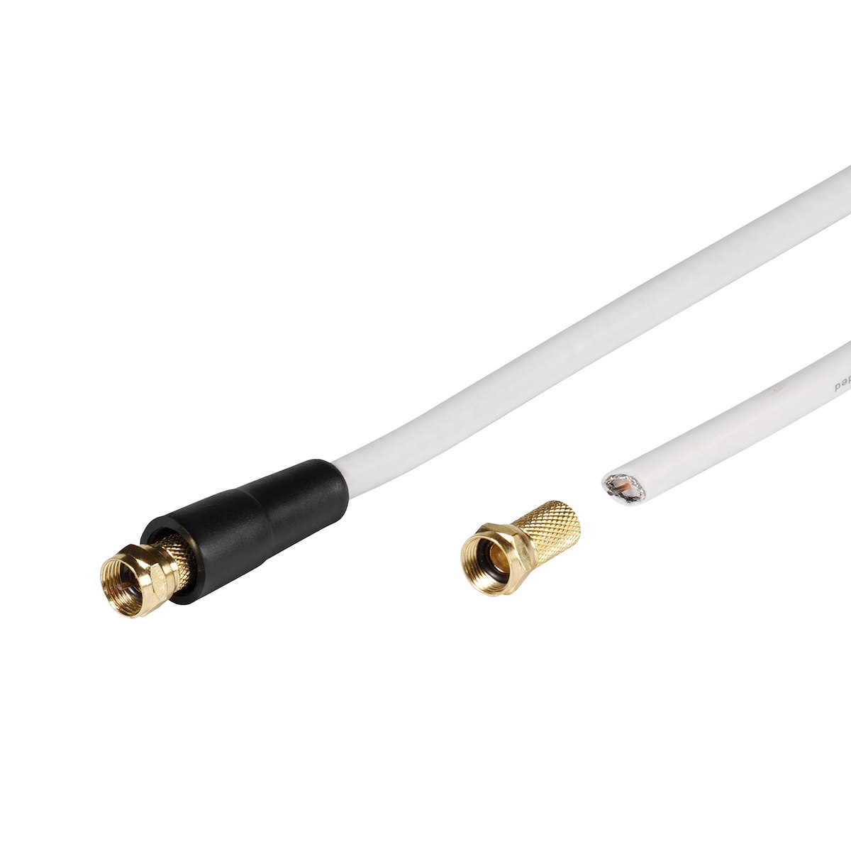 VIVANCO VVSAT200MFDBW Cavo F-F 110dB, spelato, oro, 20m, bianco - immagine 2