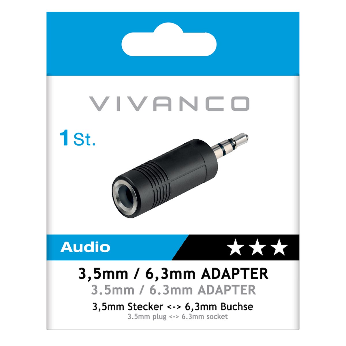 VIVANCO VVAJACK63F35M Adattatore audio Jack 6.3mm a Jack 3.5mm