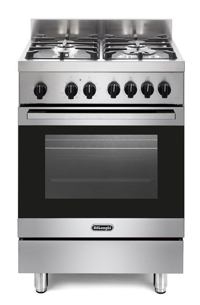 DE LONGHI CDG643PLX Cucina 60cm 4 Fuochi Gas Forno Elettrico Multi Inox