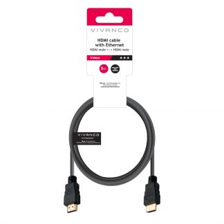 VIVANCO VVVXHDMI50MMK Cavo HDMI 1.4 ARC M-M, 5m, 4K-24Hz, nero